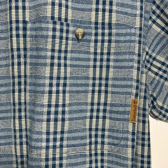 Timberland Men's Button Down Flannel Shirt Size XL Blue Grey - Picture 5 of 6